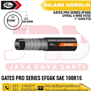 SELANG HIDROLIK GATES PRO SERIES EFG6K SPIRAL 6 WIRE 1" 6000PSI