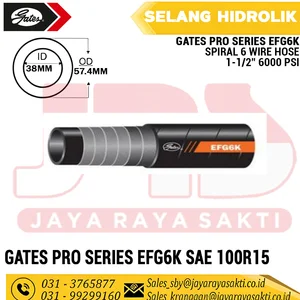 SELANG HIDROLIK GATES PRO SERIES EFG6K SPIRAL 6 WIRE 1-1/2" 6000PSI