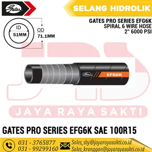 SELANG HIDROLIK GATES PRO SERIES EFG6K SPIRAL 6 WIRE 2" 6000PSI