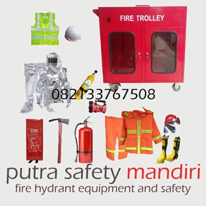 Fullsets Fire Trolley Safety Box K3 Alat Pelindung Diri Keselematan Regu Pemadam Kebakaran