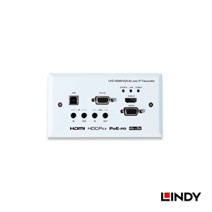 Hdmi Extender Lindy Avoip Tx With Wall Plate (Hdmi Vga Ir Audio Line Usb Rs232)