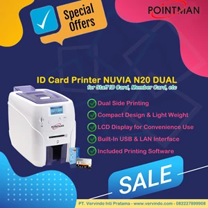 Mesin Cetak Id Card / Mesin Cetak Kartu / Printer Id Card Pointman Nuvia N20 Dual