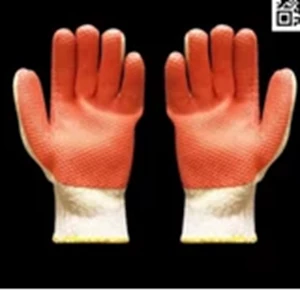 Orange Rubber-Coated Polka-Dot Safety Gloves