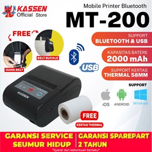 Portable Printer Kassen Mt 200 Bluetooth Mobile Mt200 Printer Kasir