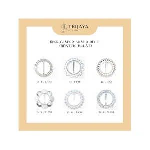 Trijaya Ring Gesper Silver Belt - Bentuk Bulat