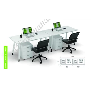 Meja Kantor Modera Office Plus One Staff Config 2 Type D