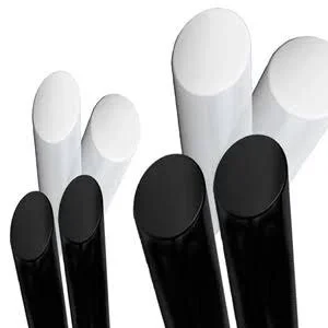 Plastik POM Rod As Hitam Putih Material Engineering Plastic untuk Industri