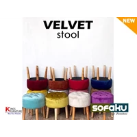 Velvet Kancing Beludru Puff Suede Stool Mini Ottoman Mewah
