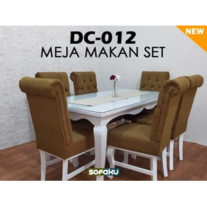 Dc-012 Glass Dining Table Setstermite Proof Wooden Chairs Set  Sturdy