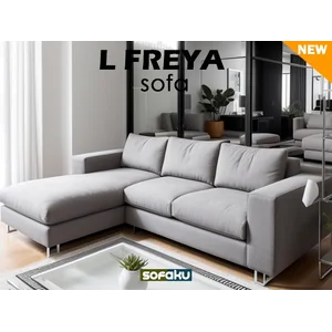 𝐒𝐎𝐅𝐀𝐊𝐔 : FREYA Sofa L Nordic - Sofa Modular Modern Fabric Anti Air - Sofa Water Repellent Ramah Anak - Eco Saving Material Sofa
