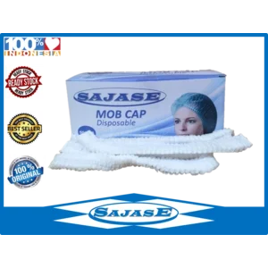 Hairnet Disposable Sajase Hair cap Disposable Nurse Cap Mob Cap SAJASE 1 Box isi 50 Pcs