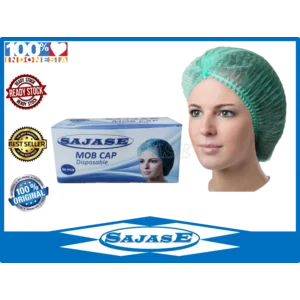 Hairnet Disposable Sajase Hair cap Disposable Nurse Cap Mob Cap SAJASE 1 Box isi 50 Pcs