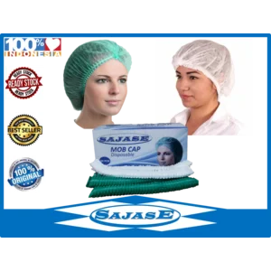 Hairnet Disposable Sajase Hair cap Disposable Nurse Cap Mob Cap SAJASE 1 Box isi 50 Pcs