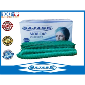 Hairnet Disposable Sajase Hair cap Disposable Nurse Cap Mob Cap SAJASE 1 Box isi 50 Pcs