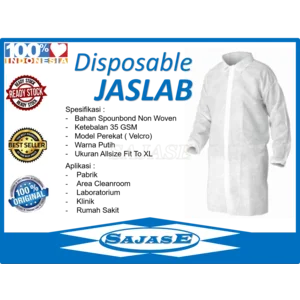 Sajase Disposable Lab Coat – Thick 35gsm Non-Woven Material – Price per Piece