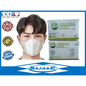 Masker Duckbill Medis Dewasa Ecogreen Warna Putih Harga 1 Box isi 50