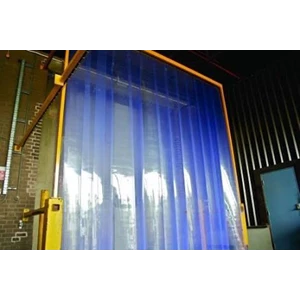 PVC Strips Curtain Blue Clear