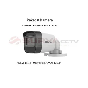 Paket 8 Kamera Cctv Hikvision Turbo Hd 2 Mp Ds-2Ce16d0t-Exipf