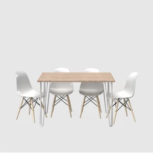 Carleto Olympic Dining Table 1 Set Of Chairs 4Pcs