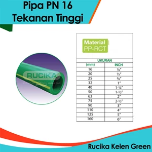 Rucika Kelen Green Pn16 High Pressure Ppr Pipe