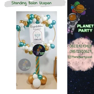 Standing Balon Ucapan pembukaan usaha warna tosca