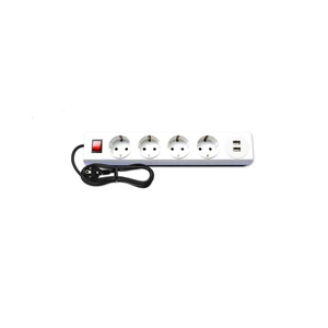 Electrical Socket 4 Hole Broco MultiGang Series (CP + 2 USB With Kabel)