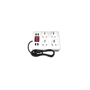 Electrical Socket 4 Hole Broco MultiGang Series (CP + 4 USB + Switch with Kabel)