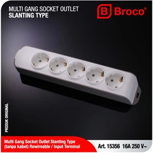 Electrical Socket 5 Inclined Hole Broco MultiGang Series (Non Child Protection)