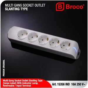 Electrical Socket 5 Inclined Hole Broco MultiGang Series (Non Child Protection) Indicator Lamp