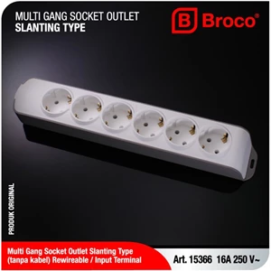 Electrical Socket 6 Inclined Hole Broco MultiGang Series (Non Child Protection)