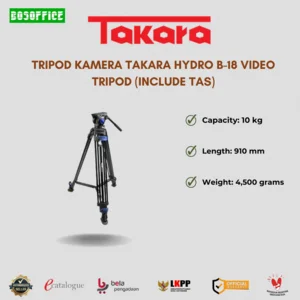 TRIPOD KAMERA TAKARA HYDRO B-18 VIDEO TRIPOD (INCLUDE TAS)