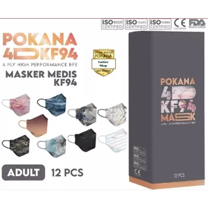 Masker Medis Pokana Surgical KF94 4D (1 Box Isi 12 Pcs)