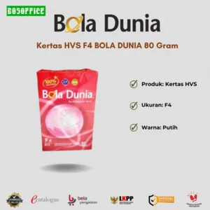 Kertas HVS F4 BOLA DUNIA 80 Gram