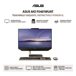 Desktop All in One Asus F5401WUAT-BA5812W AMD R5-5500U/UMA/8GB DDR4/1TB HDD + 256GB PCIE SSD