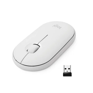 Mouse dan Keyboard Cordless Logitech Wireless M350 Pebble - OFF White