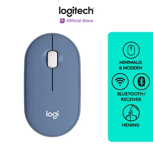 Mouse dan Keyboard Cordless Logitech Wireless M350 Pebble - Blue