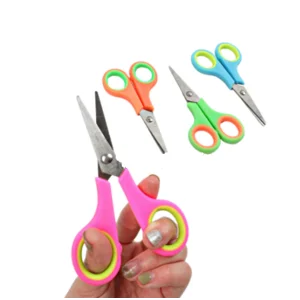 Gunting Kertas Ukuran 4" 12 cm Warna Warni Gagang Karet Emigo EML-845-TC