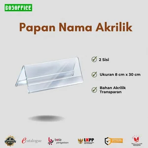 Papan Nama Meja Akrilik Ukuran 8 cm x 30 cm