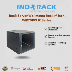 Rack Server Indorack Wallmount Rack 19 Inch WIR7010S IR Series - Single Glass Door 10Ux600x700 mm