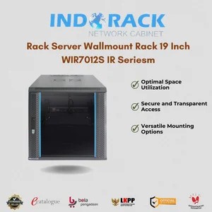 Rack Server Indorack Wallmount Rack 19 Inch WIR7012S IR Series - Single Glass Door 12Ux600x700 mm