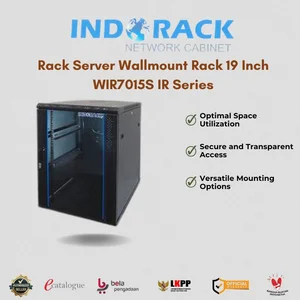 Rack Server Indorack Wallmount Rack 19 Inch WIR7015S IR Series - Single Glass Door 15Ux600x700 mm