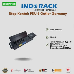 Stop Kontak PDU 6 Outlet Germany with 1 USB Port 2 1A Type C 20W and Wireless Charger DS621