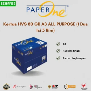 Kertas HVS A3 PaperOne 80 GR ALL PURPOSE (1 Dus Isi 5 Rim) - CV. Multi ...
