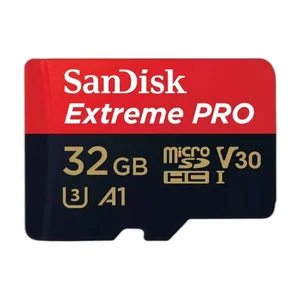 SanDisk  Kartu Memori Extreme Pro microSDHC V30 U3 C10 A1 UHS-1 4x6 SD adaptor  SDSQXCG 032G GN6MA Capacity 32GB