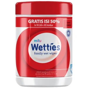 Tisue Basah Mitu Wetties Botol Antiseptic Fresh Clean Isi 90 Sheet