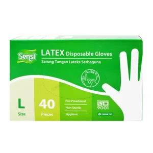 Sensi Latex Disposable Gloves Size L Isi 40 - Sarung Tangan Serbaguna