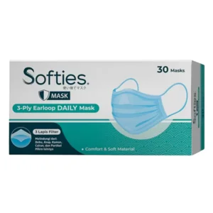 Masker Earloop Softies 3Ply (1 Box isi 30 Pcs)