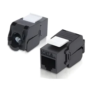 Hermesys HydraXTM Modular Jack Keystone Cat 6 Unshielded 180 Degree Tool-Free Black