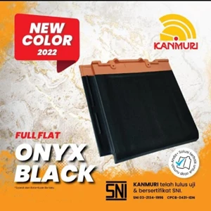 Genteng Keramik Kanmuri Full Flat Onyx Black