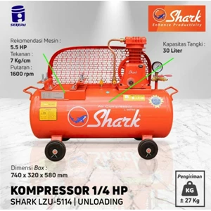 Shark Lzu 5114 Kompresor Angin 1/4 Hp Unloading Tanpa Mesin